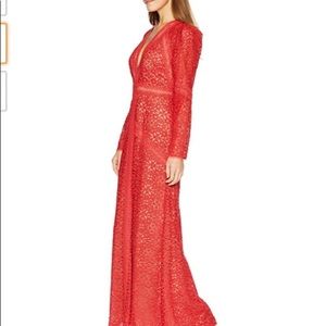 SALE BCBG MAXAZRIA Mosaic Red Lace Gown  BNWT